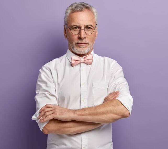 Mature man smiling after a great meet